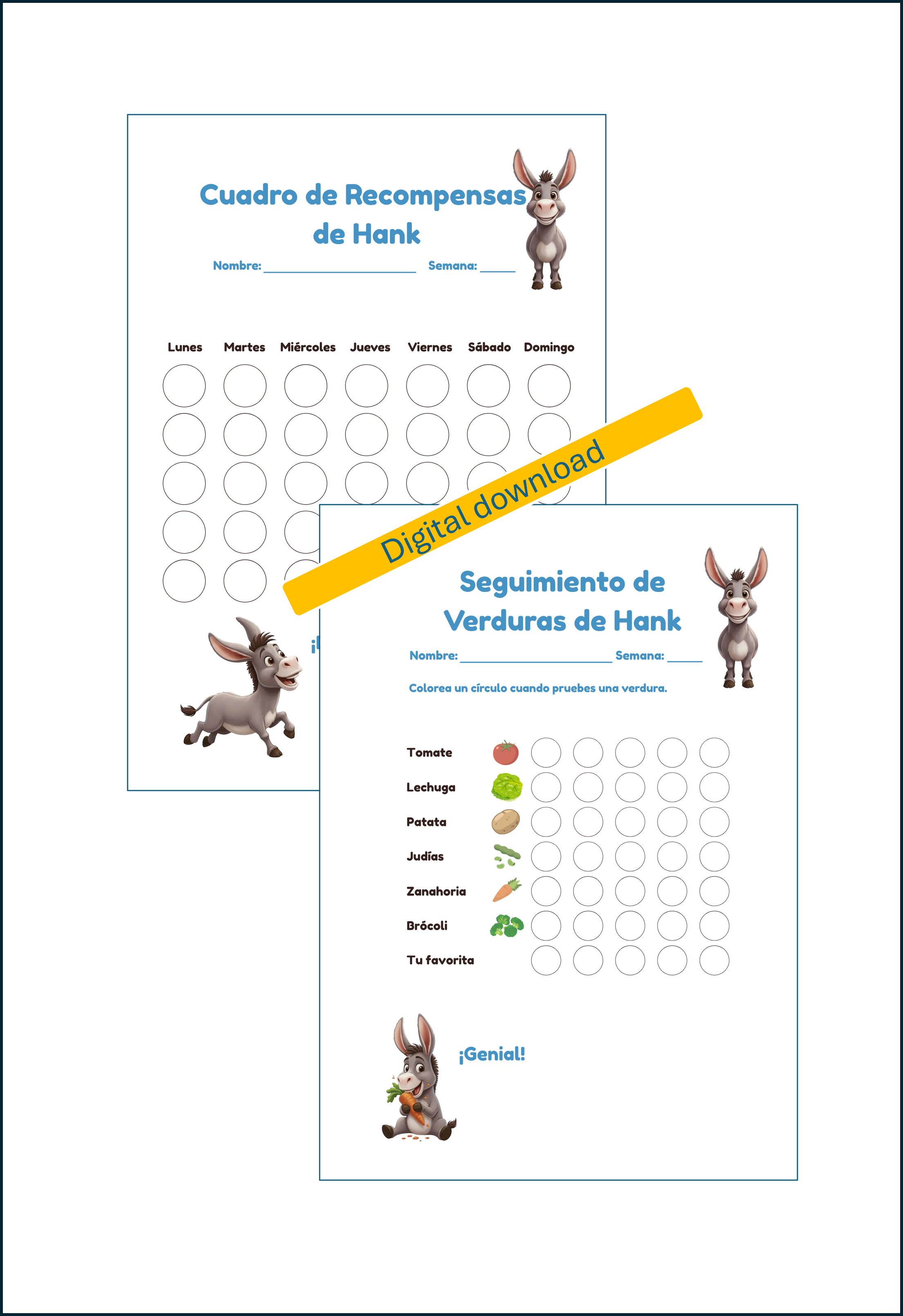 Cuadro de Recompensas de Verduras – Hank el Burro Hambriento (PDF)