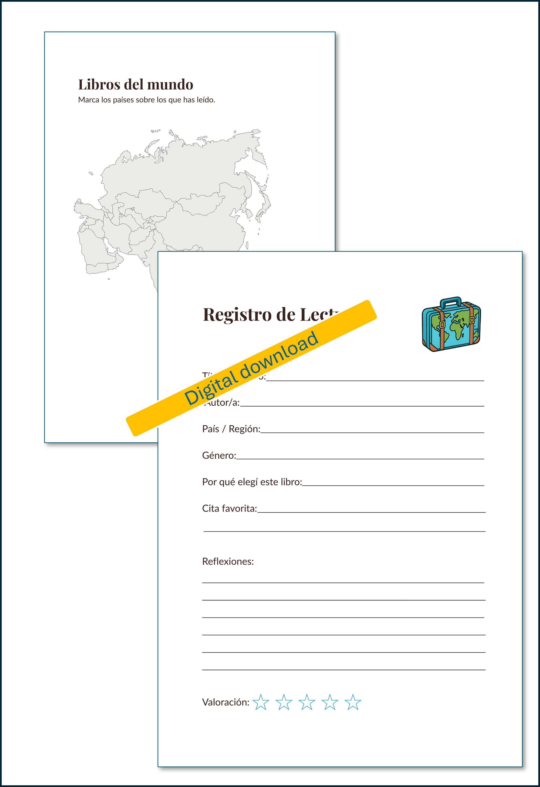 Diario de Lecturas de Viaje – Explora el Mundo a Través de los Libros (PDF Imprimible)