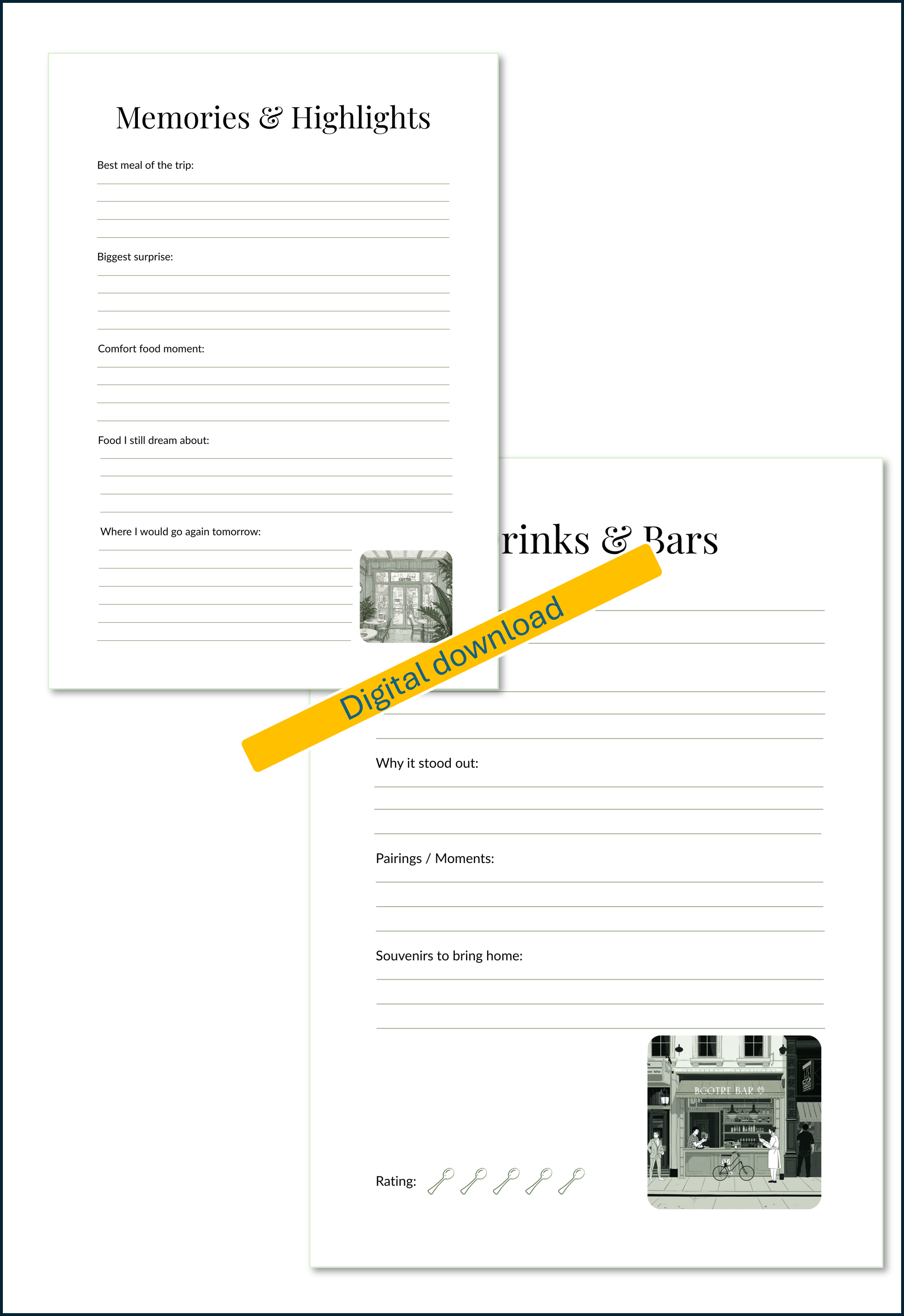 The Food Lover’s Travel Journal – Plan, Taste & Remember (Printable PDF)