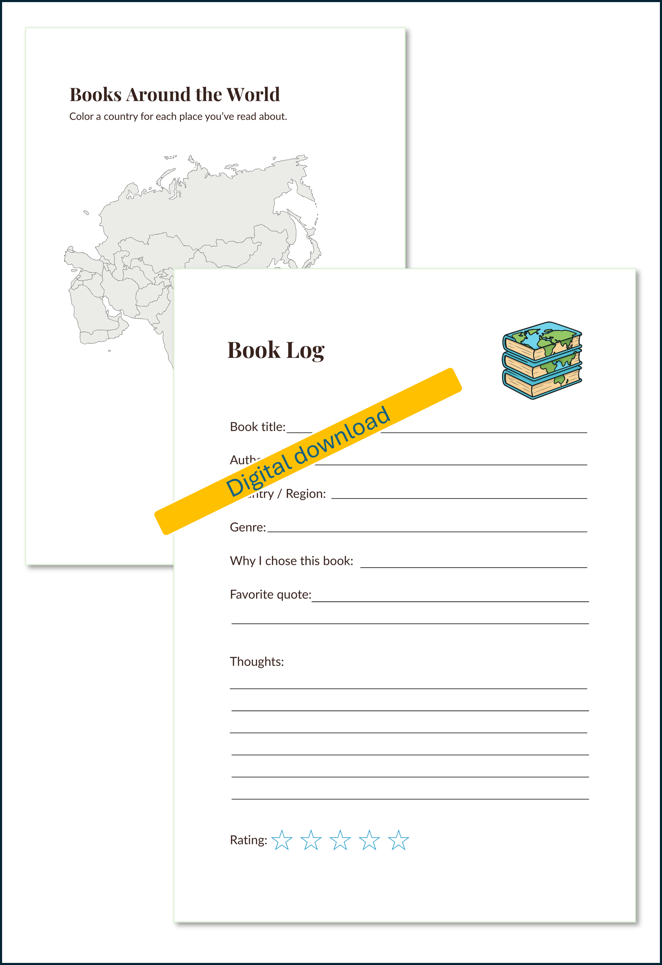 Travel Reading Journal – Explore the World Through Books (Printable PDF)