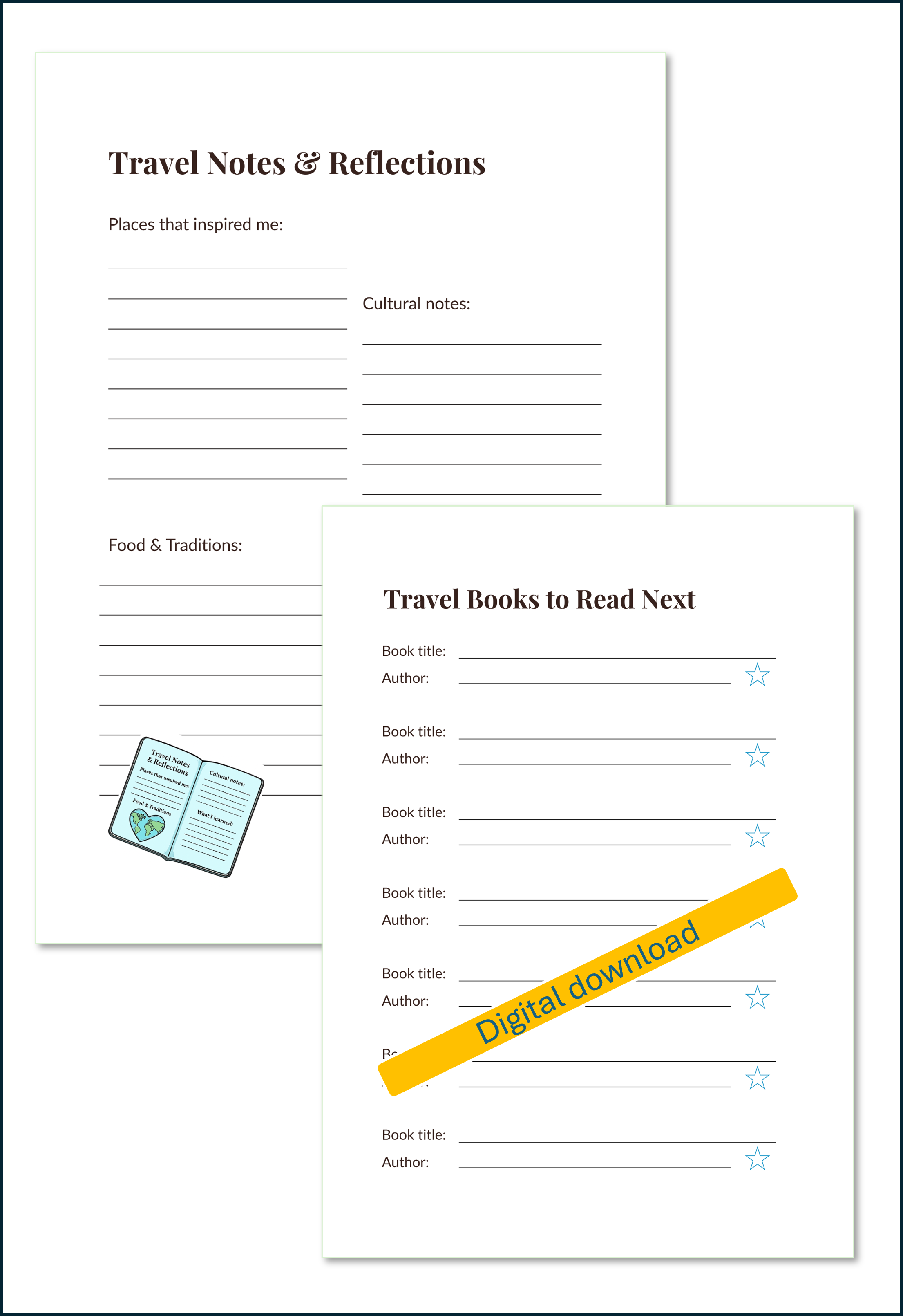 Travel Reading Journal – Explore the World Through Books (Printable PDF)